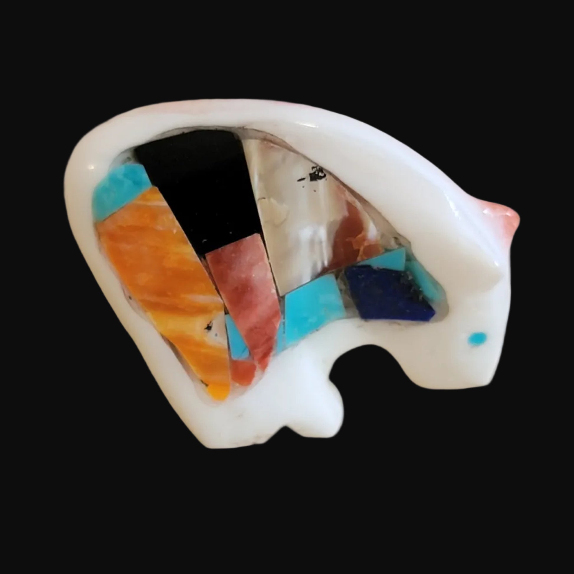 Spiny Oyster Shell "Bearden" w/ Mosaic Inlay Zuni Fetish