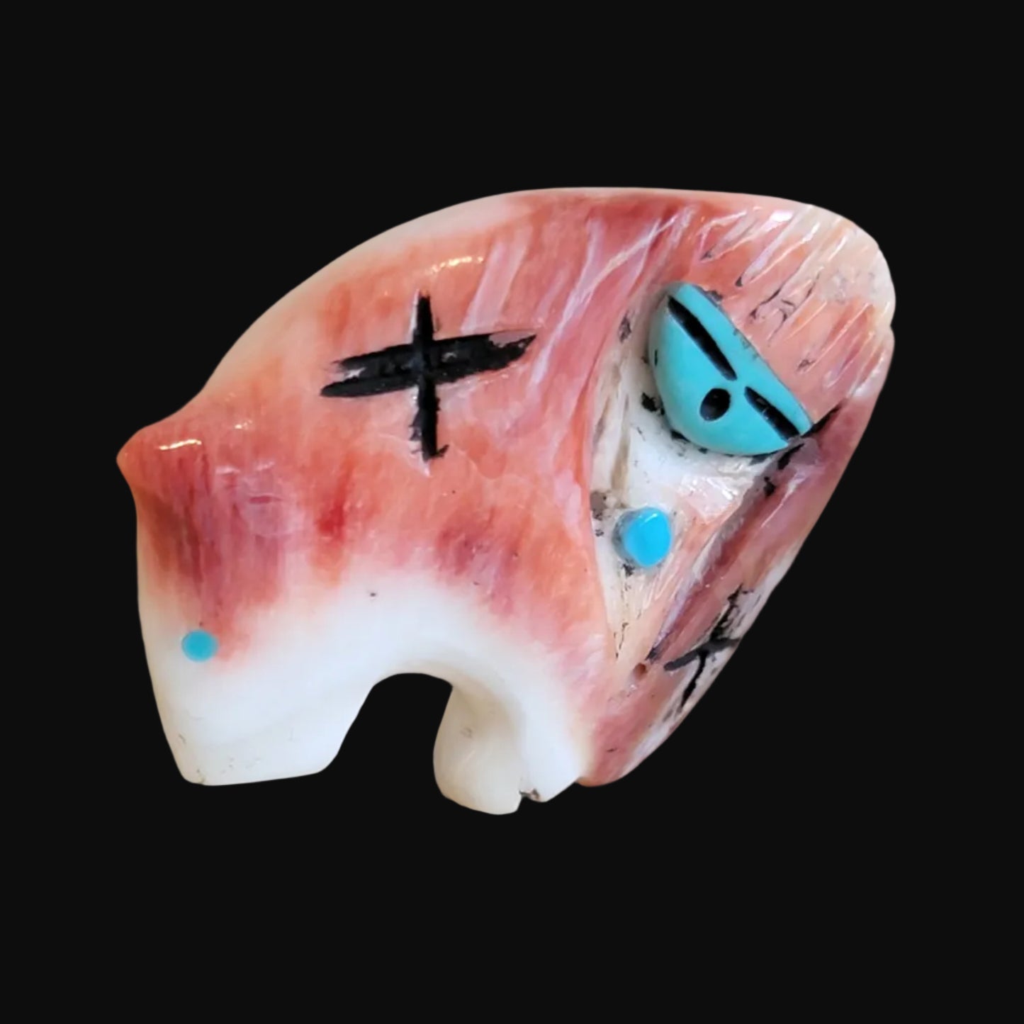 Spiny Oyster Shell "Bearden" w/ Mosaic Inlay Zuni Fetish