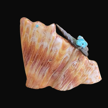 Spiny Oyster Shell Coyote Zuni Fetish