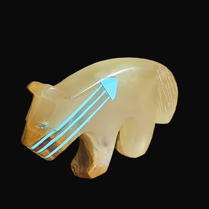 Onyx Mountain Lion w/ Triple Heartlines Zuni Fetish