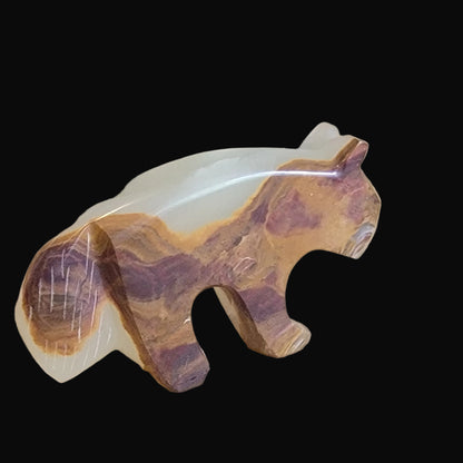 Onyx Mountain Lion w/ Triple Heartlines Zuni Fetish