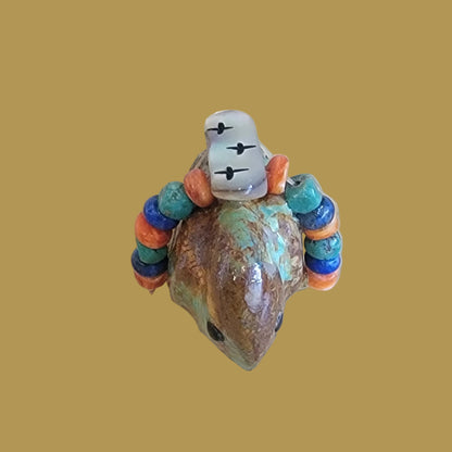 Turquoise Messenger Bird w/ Fancy Bundle Zuni Fetish