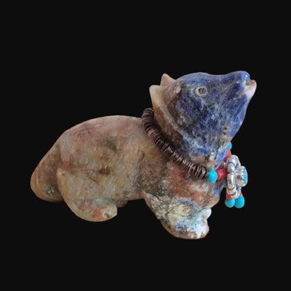 Sunset Sodalite Coyote w/ the BLING Zuni Fetish