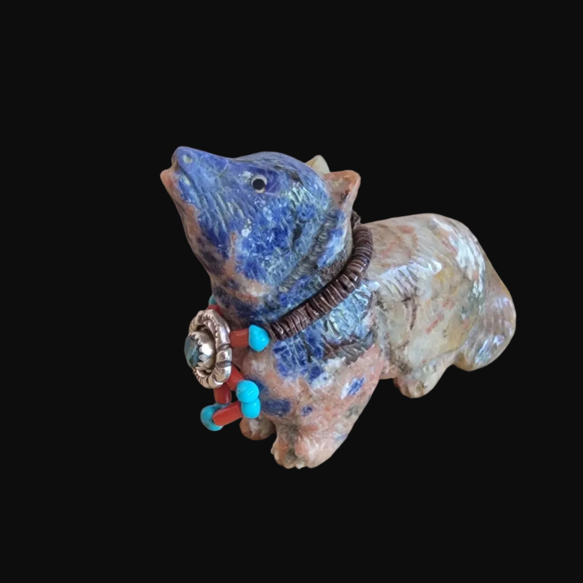 Sunset Sodalite Coyote w/ the BLING Zuni Fetish