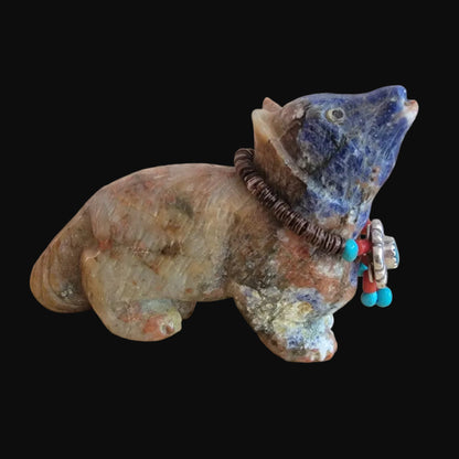 Sunset Sodalite Coyote w/ the BLING Zuni Fetish