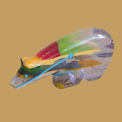 Surfite Long Necked Bear w/ Heartline Zuni Fetish