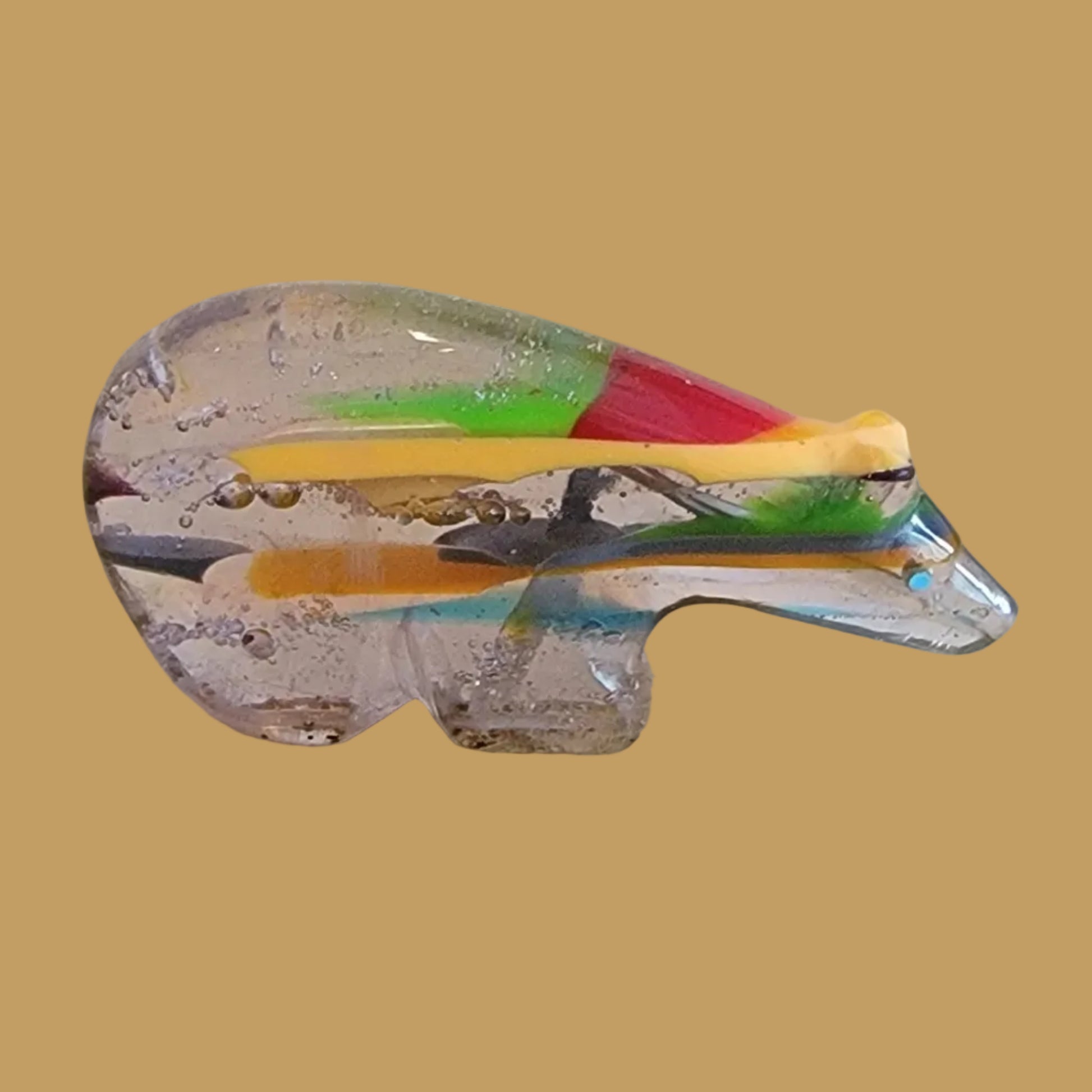 Surfite Long Necked Bear w/ Heartline Zuni Fetish