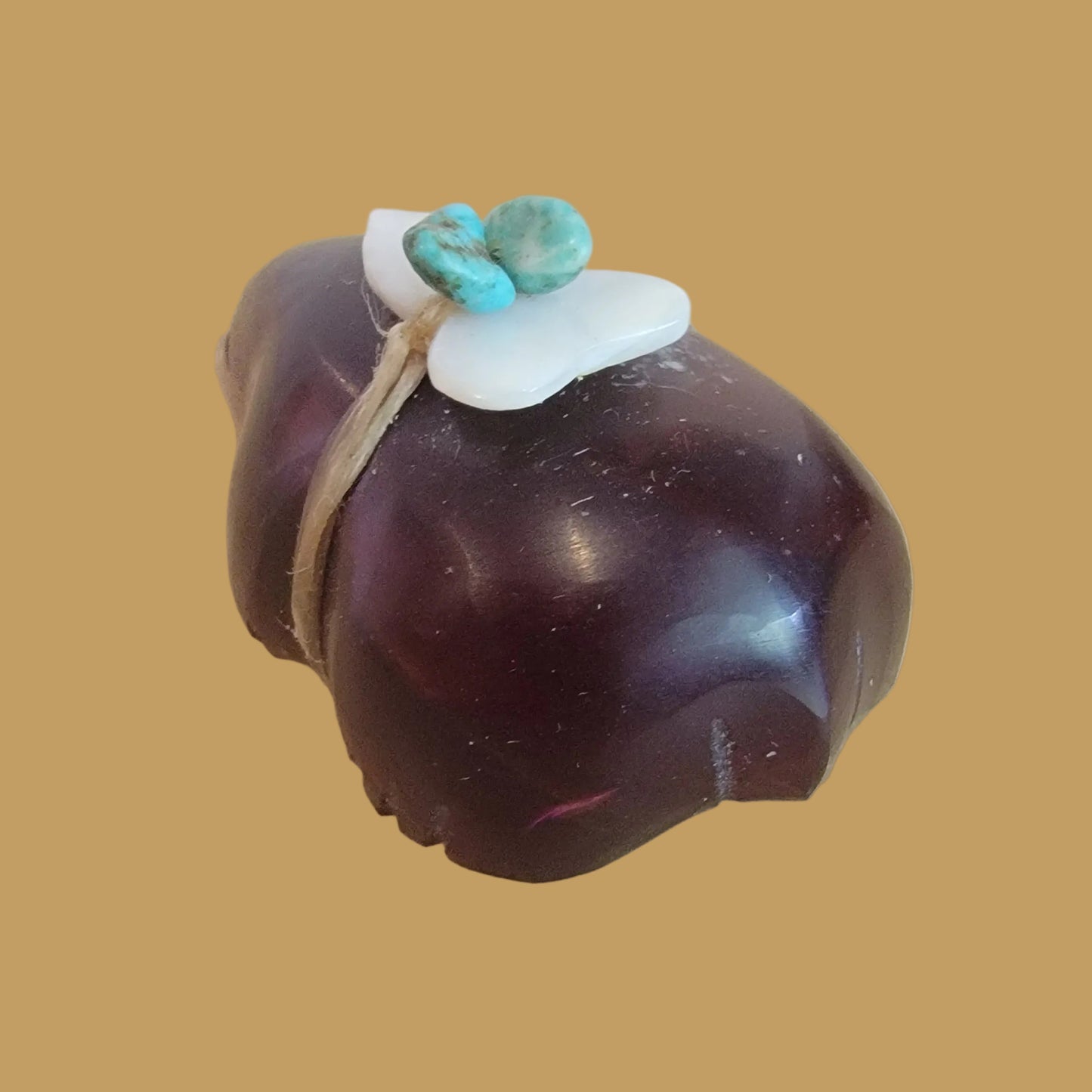 Burgundy Slag Glass Mole Zuni Fetish