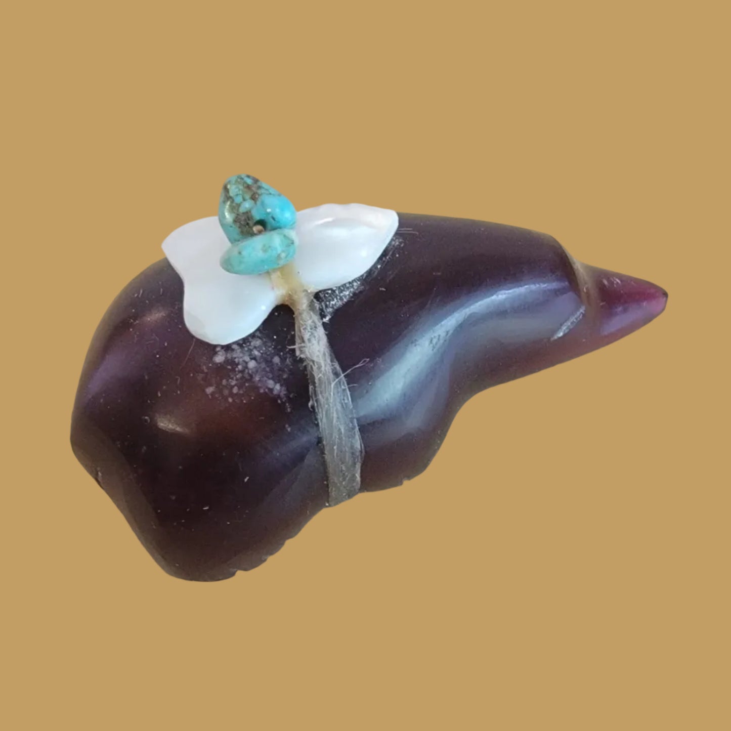 Burgundy Slag Glass Mole Zuni Fetish