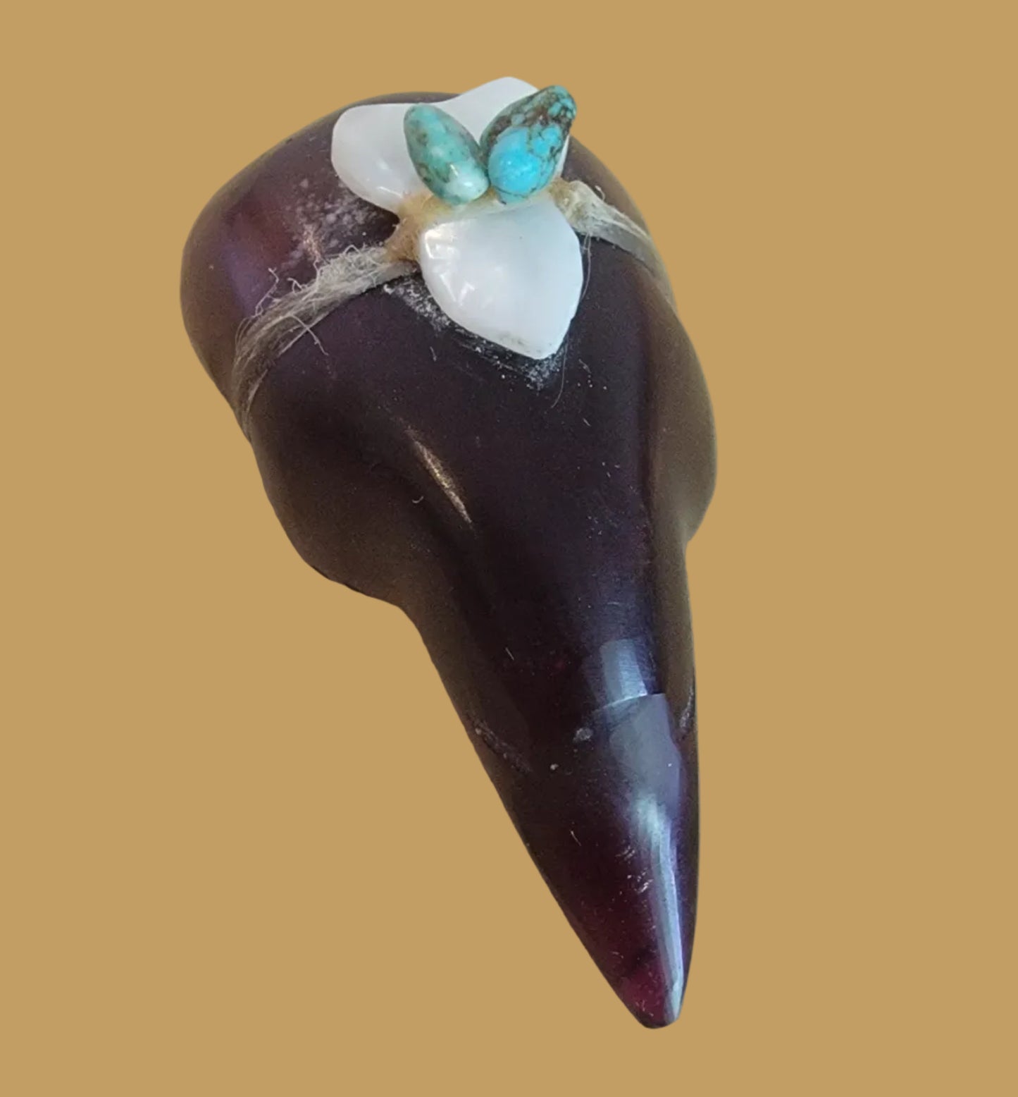 Burgundy Slag Glass Mole Zuni Fetish