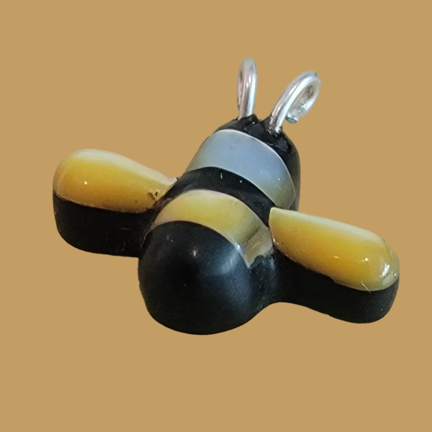 Gold Lip Shell /Jet/ Sterling Antennae Bumblebee Zuni Fetish