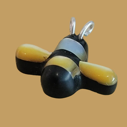 Gold Lip Shell /Jet/ Sterling Antennae Bumblebee Zuni Fetish