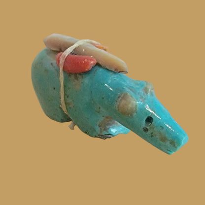 Turquoise Bear w/Bundle Zuni Fetish