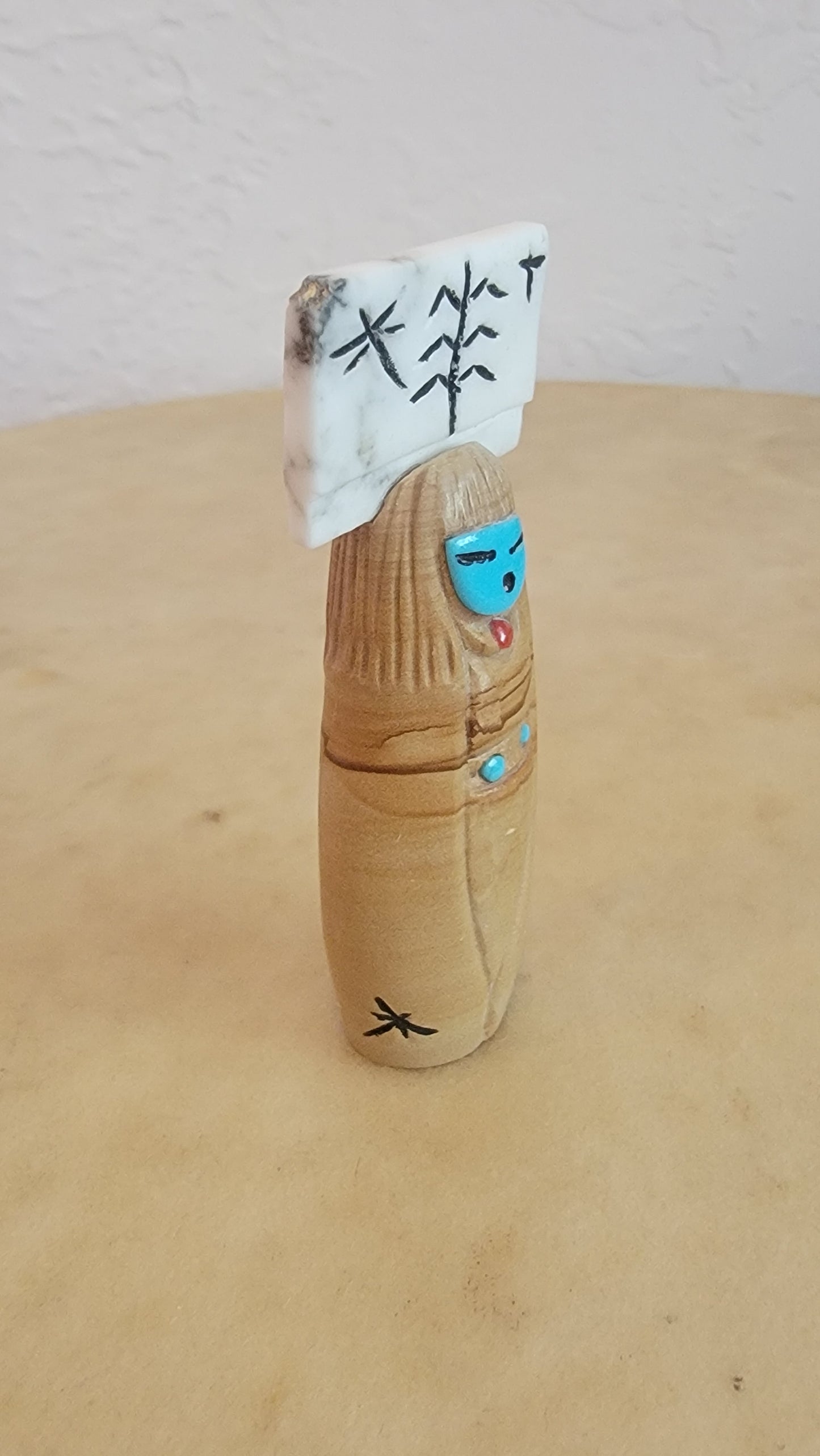 Zuni Picture Stone Maiden w/ Tablita Zuni Fetish