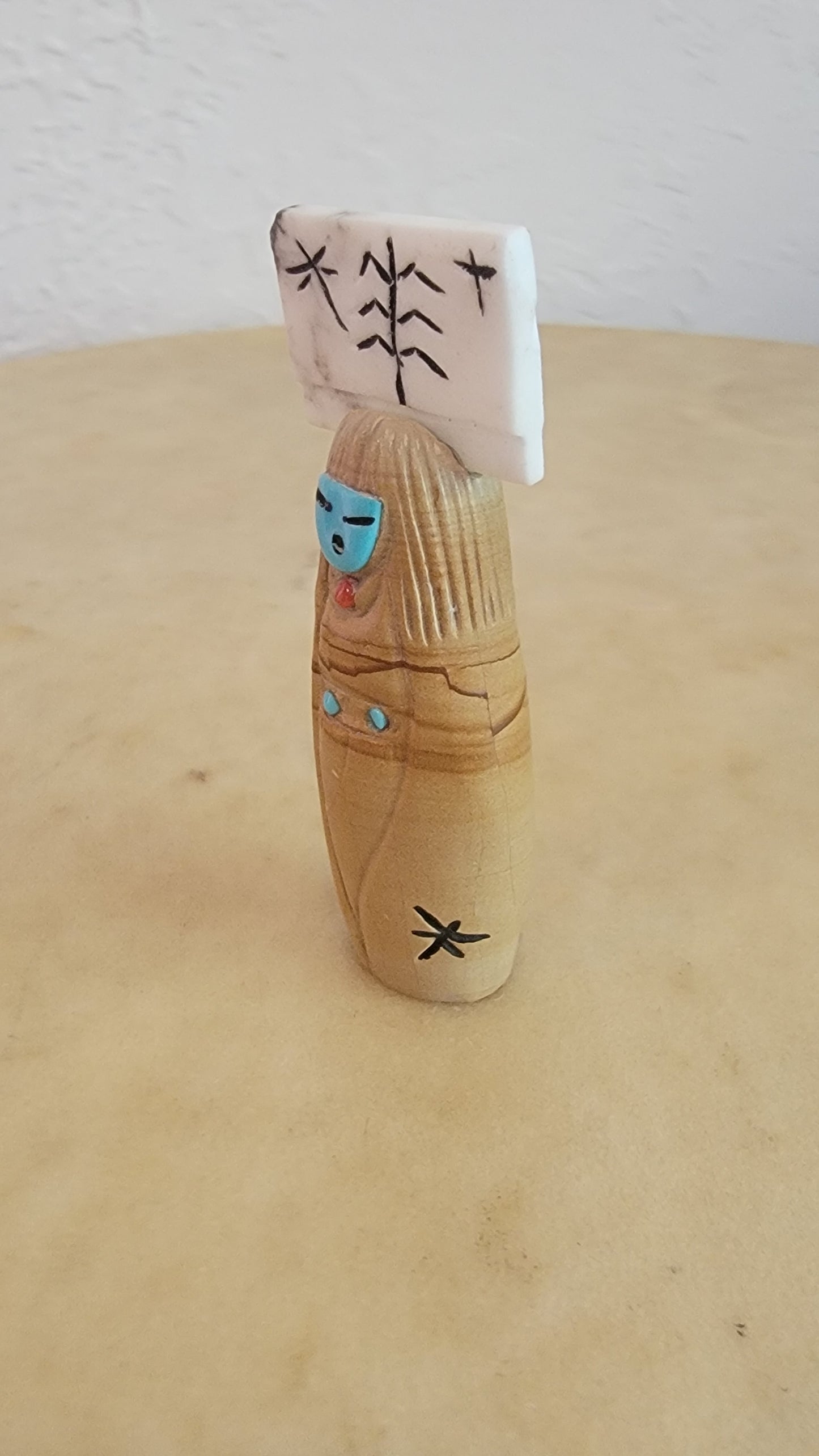 Zuni Picture Stone Maiden w/ Tablita Zuni Fetish