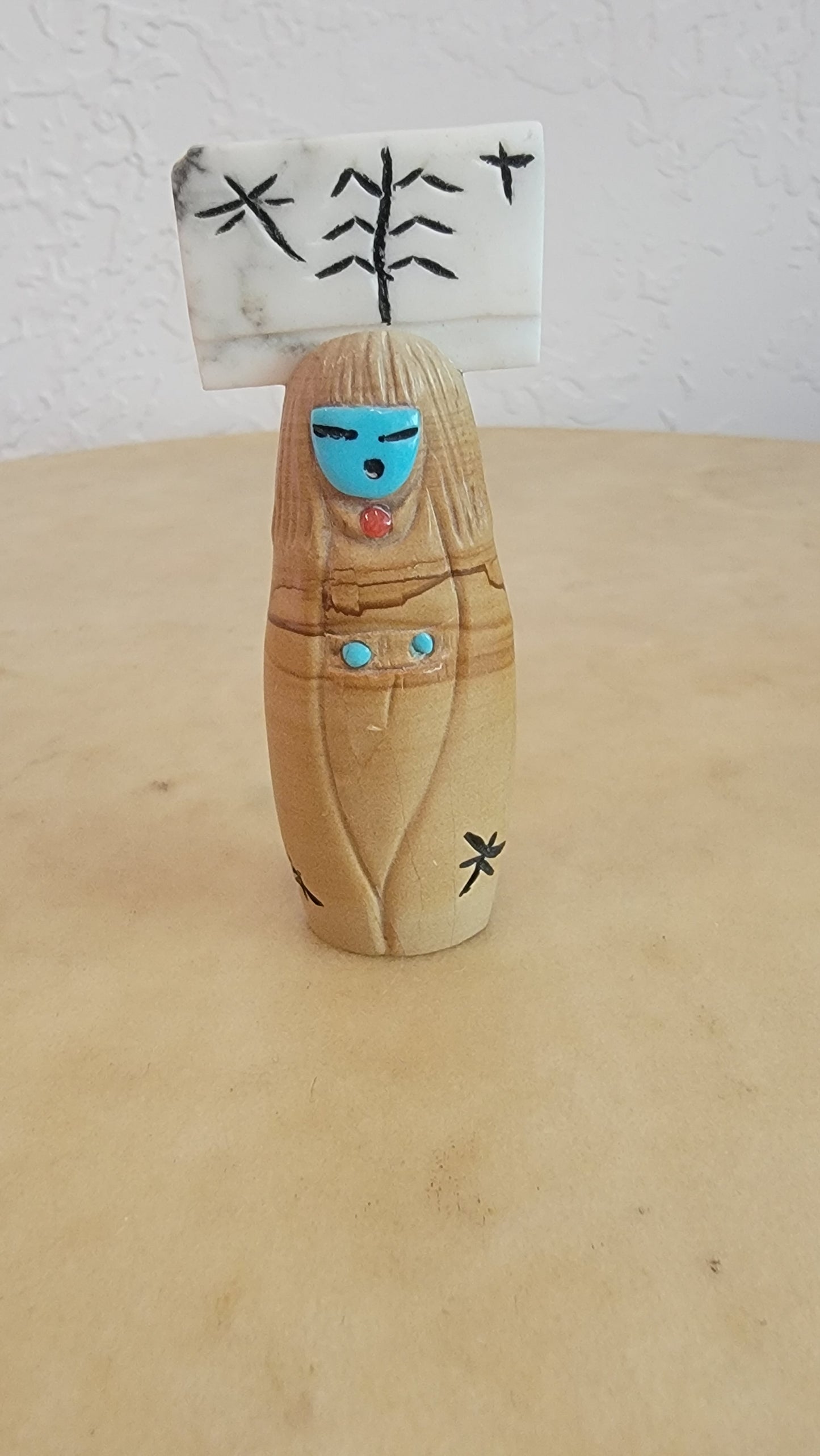 Zuni Picture Stone Maiden w/ Tablita Zuni Fetish