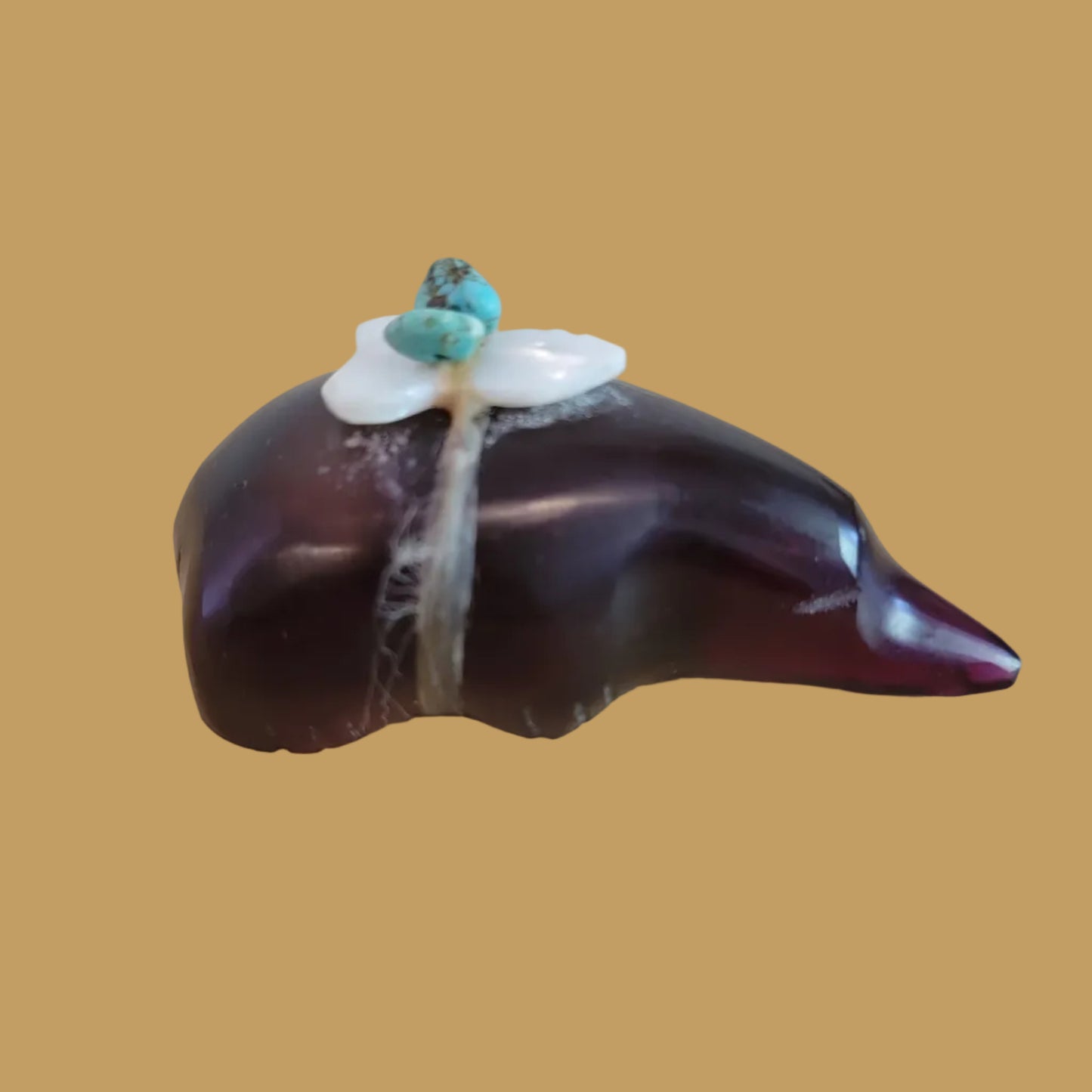 Burgundy Slag Glass Mole Zuni Fetish