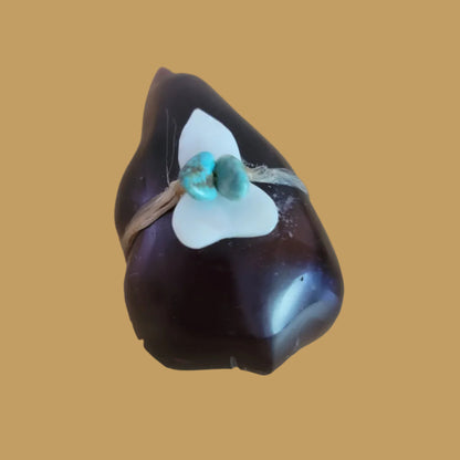 Burgundy Slag Glass Mole Zuni Fetish