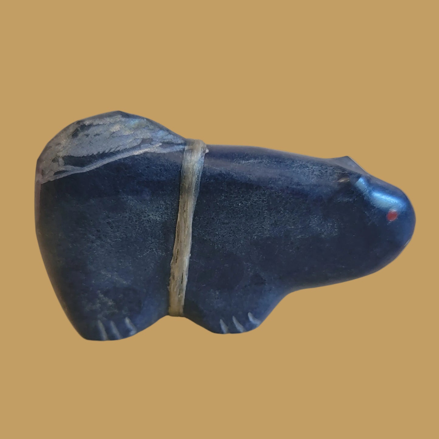 Dragon Vein Agate Mountain Lion w/ Side Offering Zuni Fetish