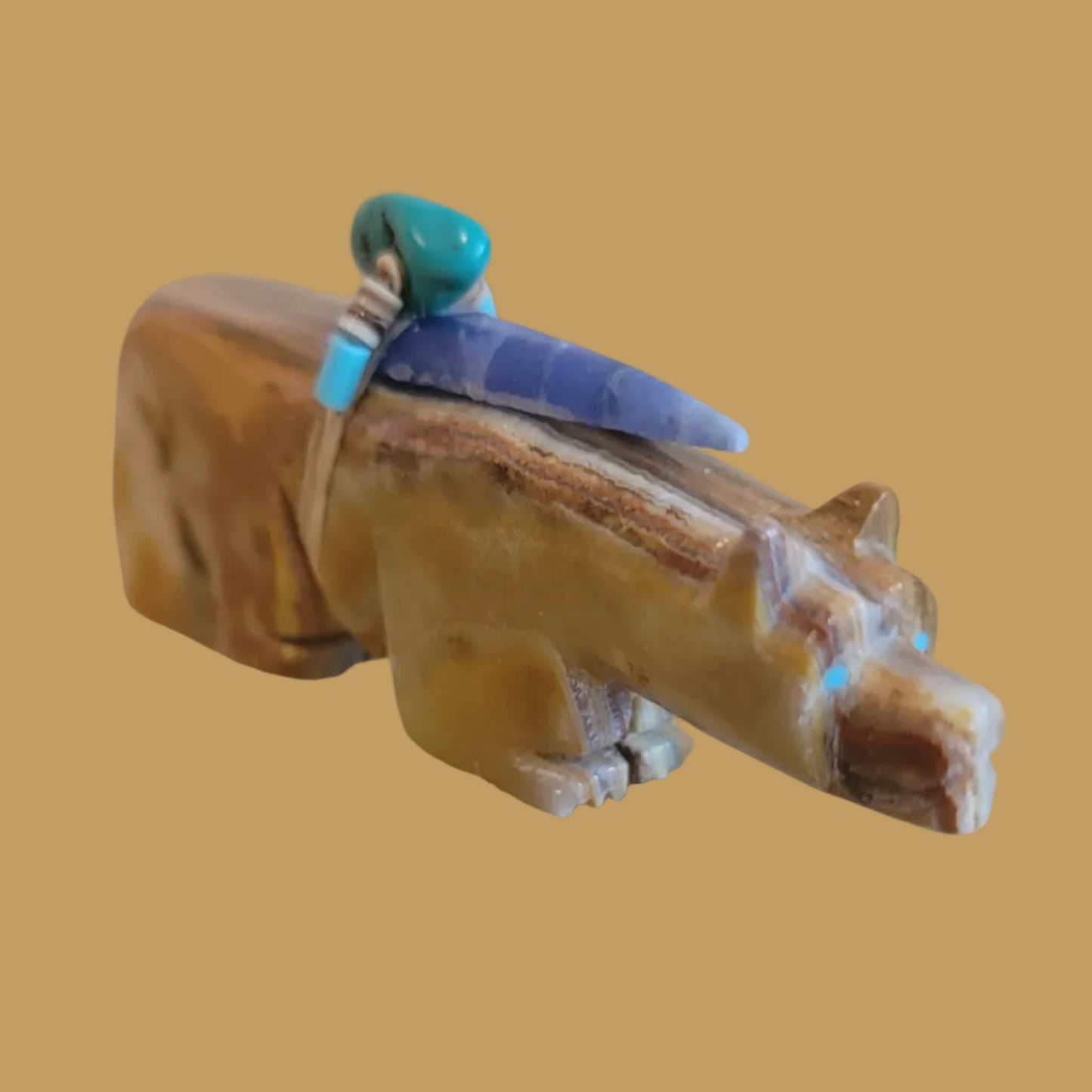 Onyx Long and Lean Bundled Bear Zuni Fetish
