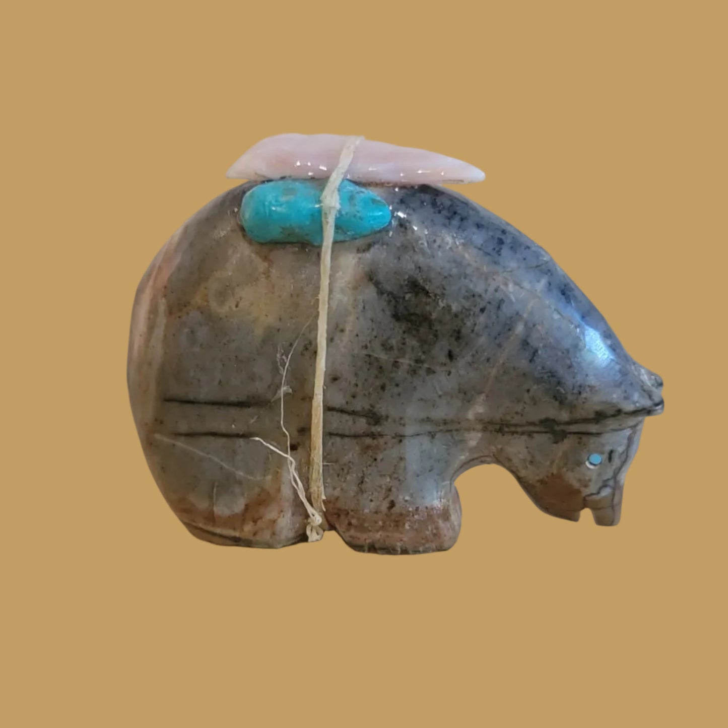 Picssso Marble Medicine Bear w/Bundle Zuni Fetish