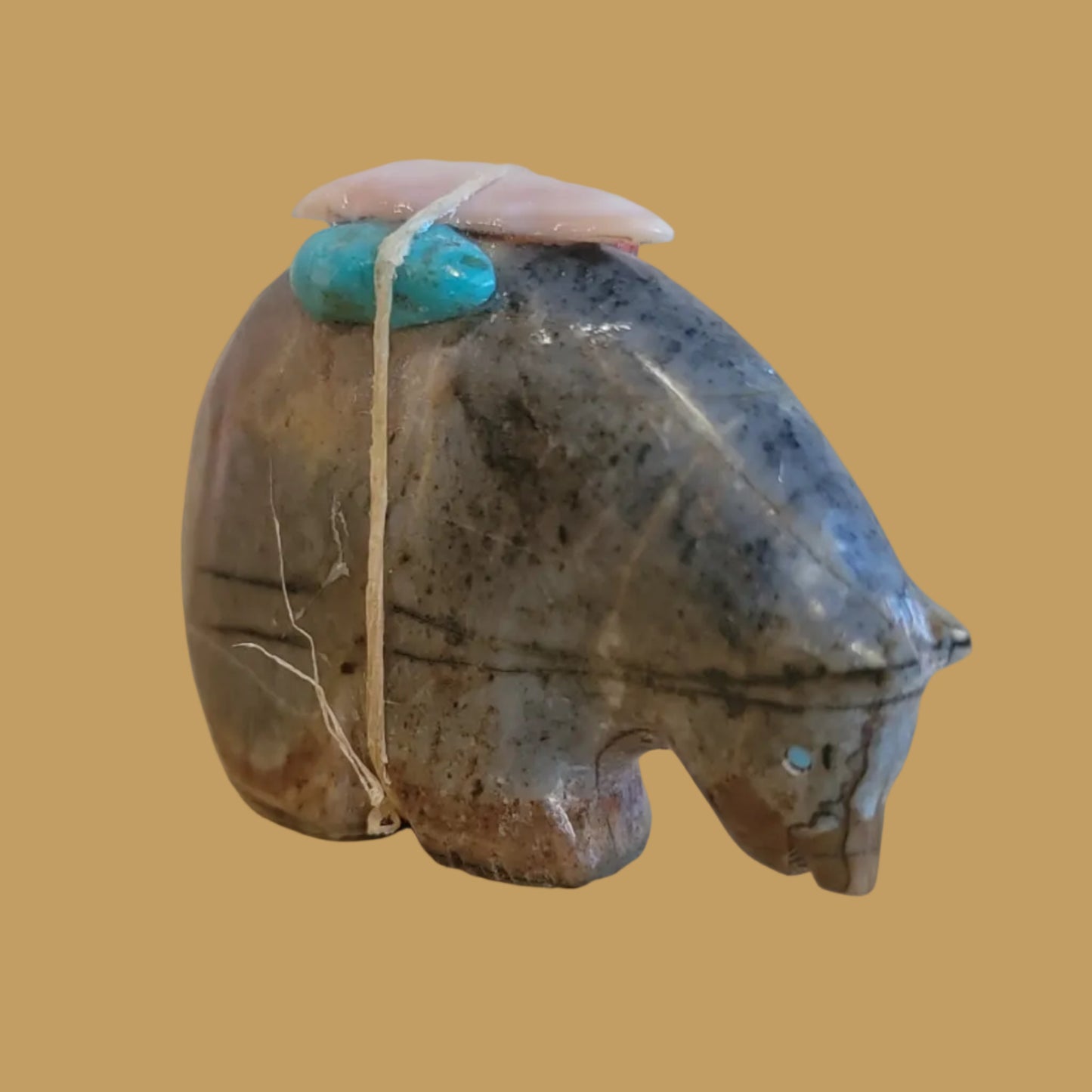 Picssso Marble Medicine Bear w/Bundle Zuni Fetish