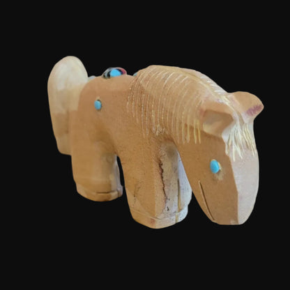 Picture Stone Jasper Horse w/ Zuni Sun Zuni Fetish