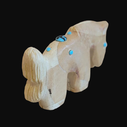 Picture Stone Jasper Horse w/ Zuni Sun Zuni Fetish
