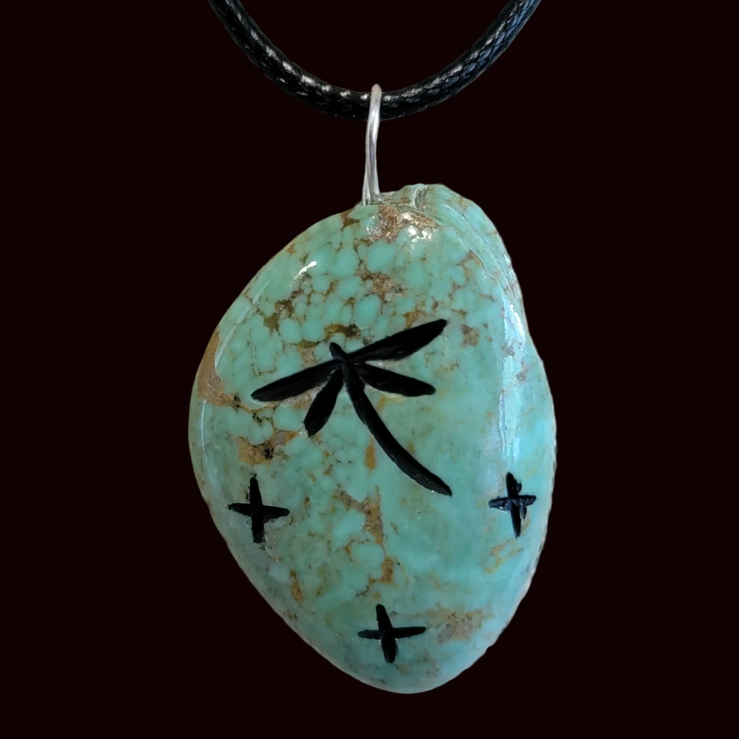 Turquoise Zuni Fetish Corn Maiden Pendant