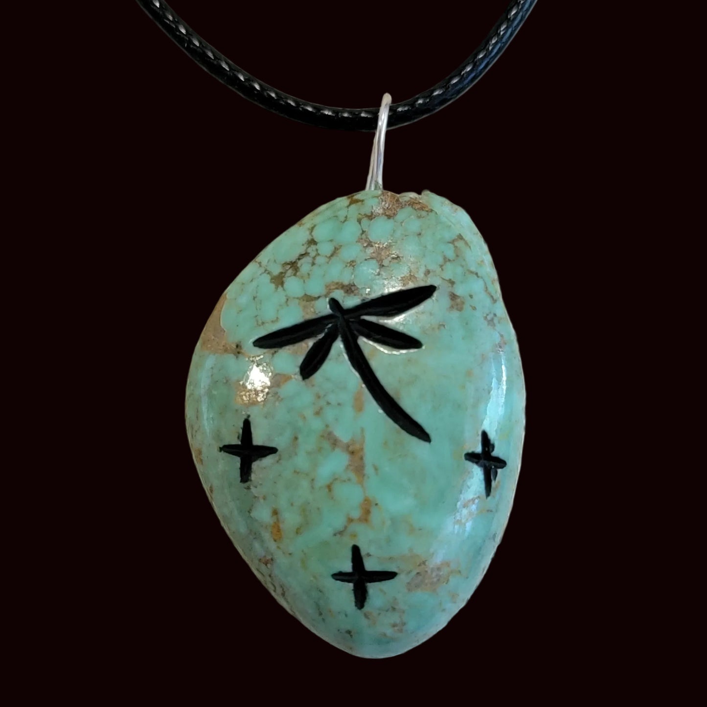 Turquoise Zuni Fetish Corn Maiden Pendant