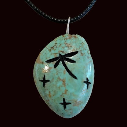 Turquoise Zuni Fetish Corn Maiden Pendant