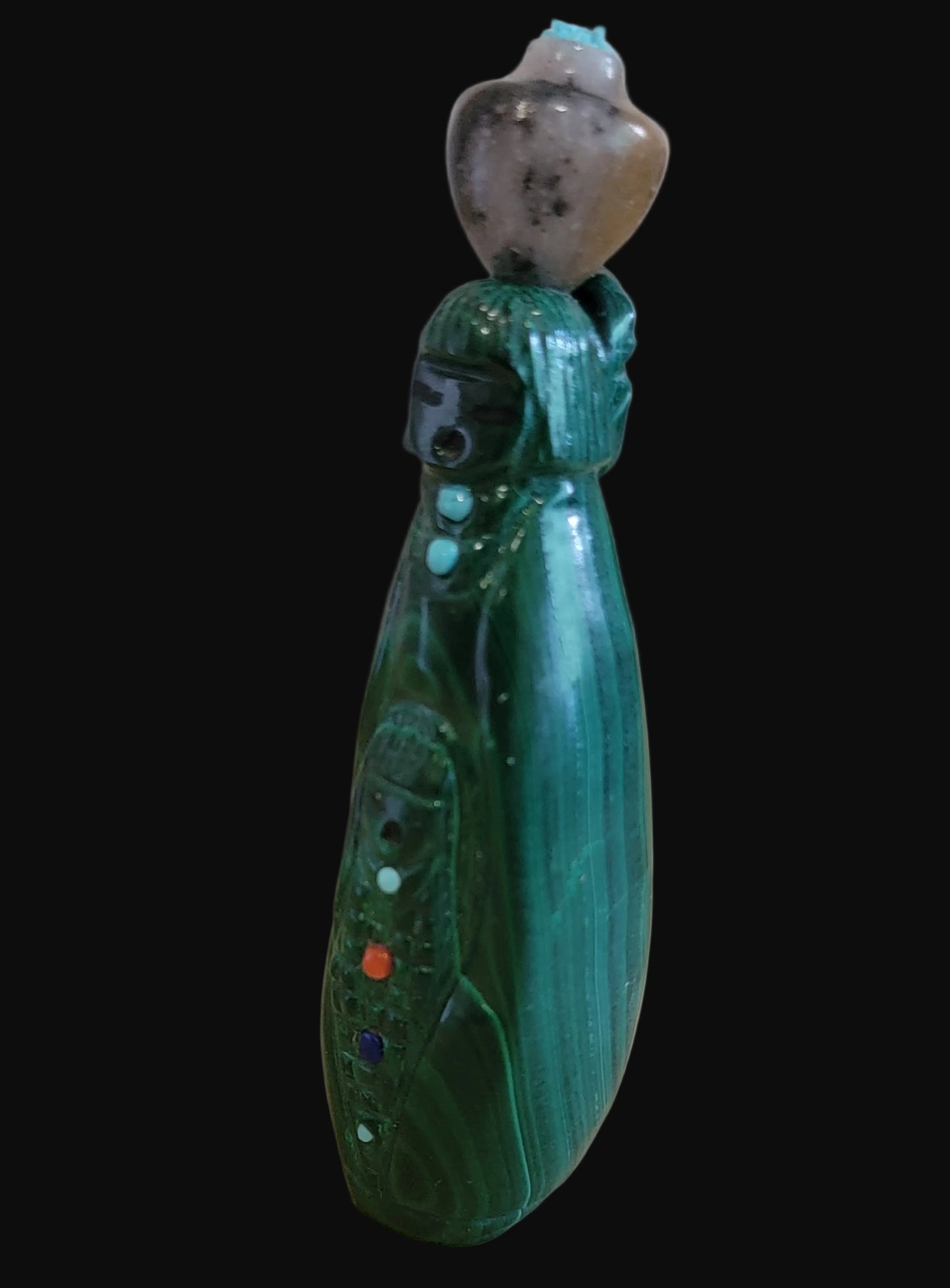 Double Malachite Zuni Olla Maidens Zuni Fetish