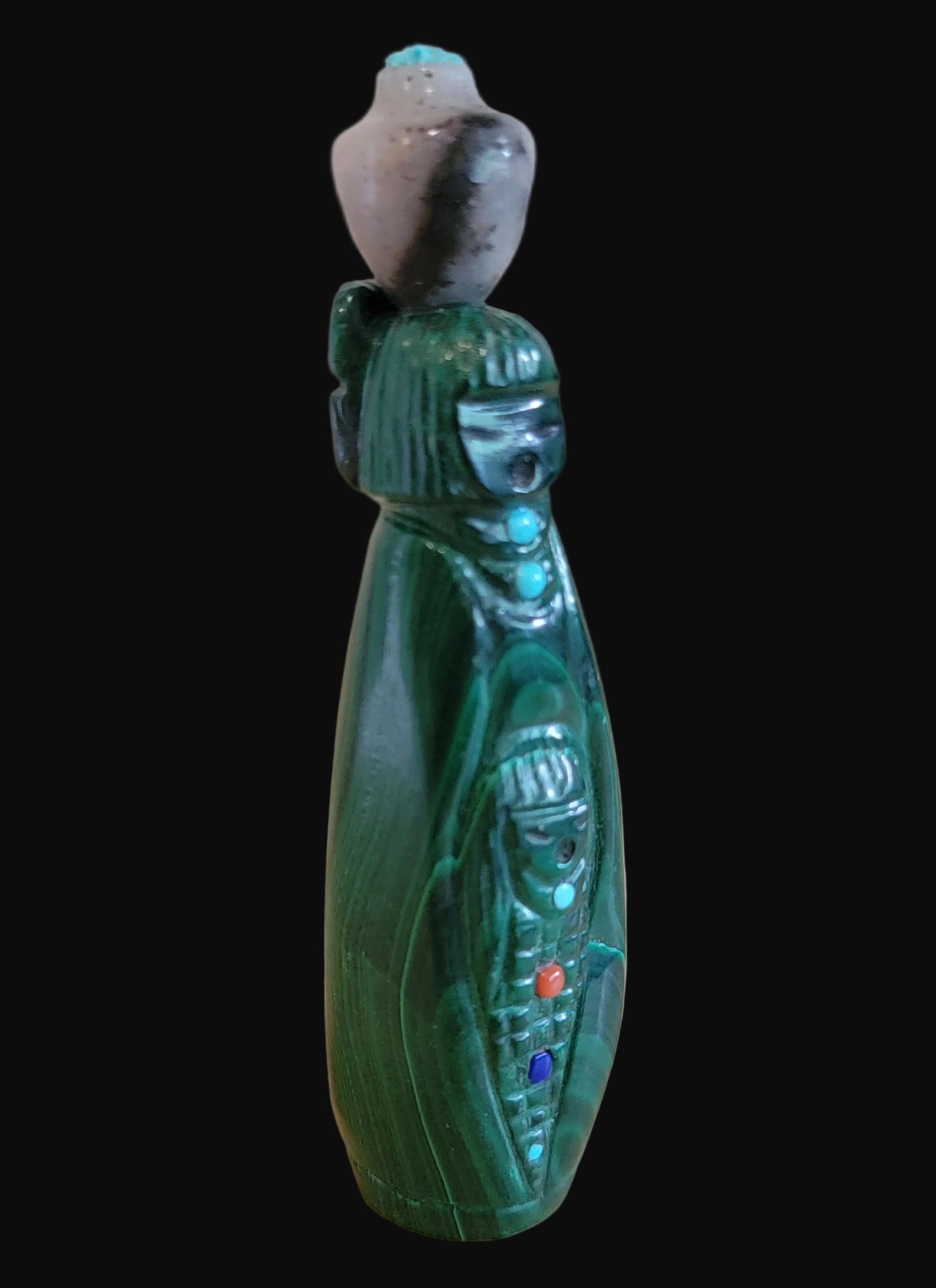 Double Malachite Zuni Olla Maidens Zuni Fetish