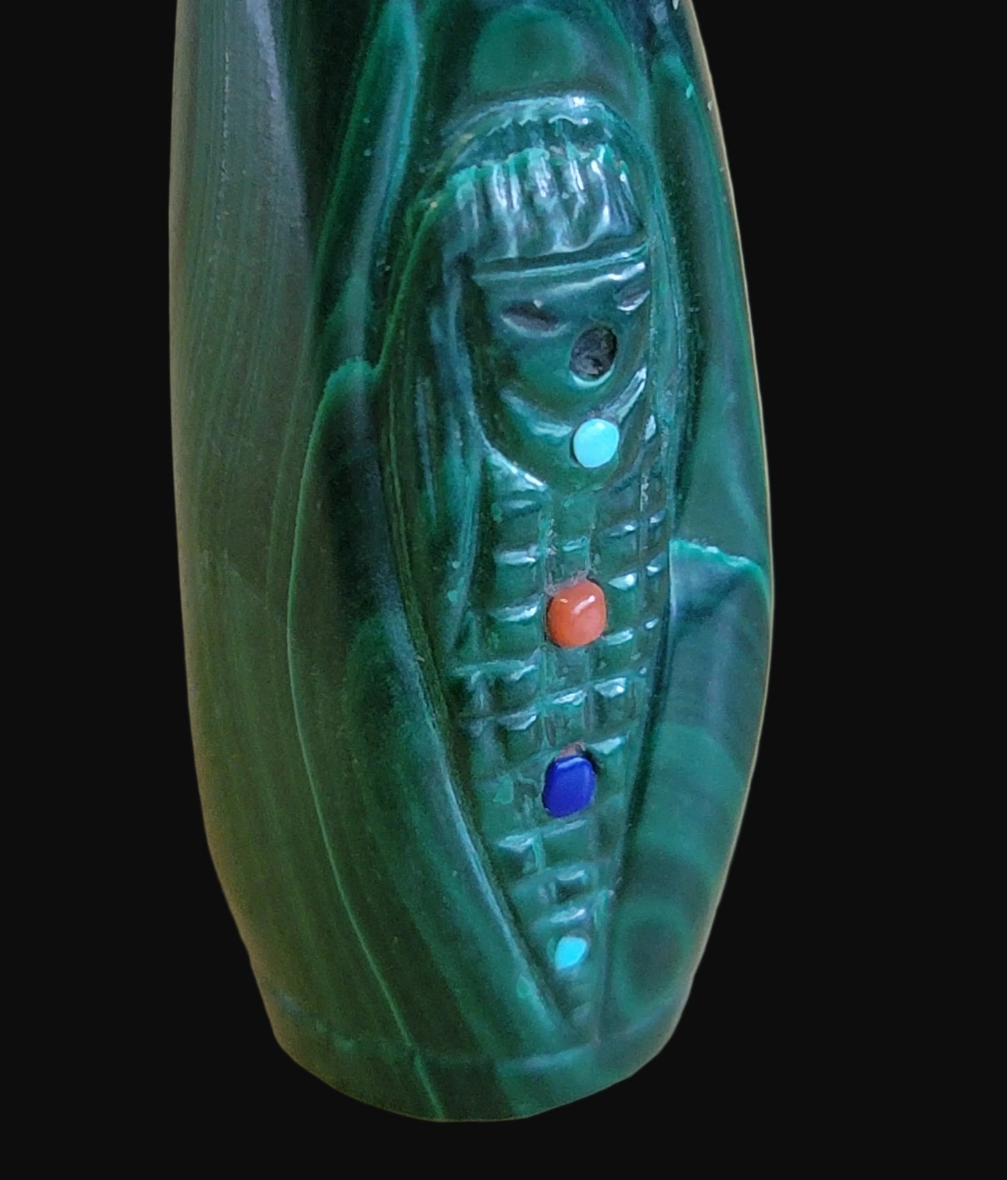 Double Malachite Zuni Olla Maidens Zuni Fetish