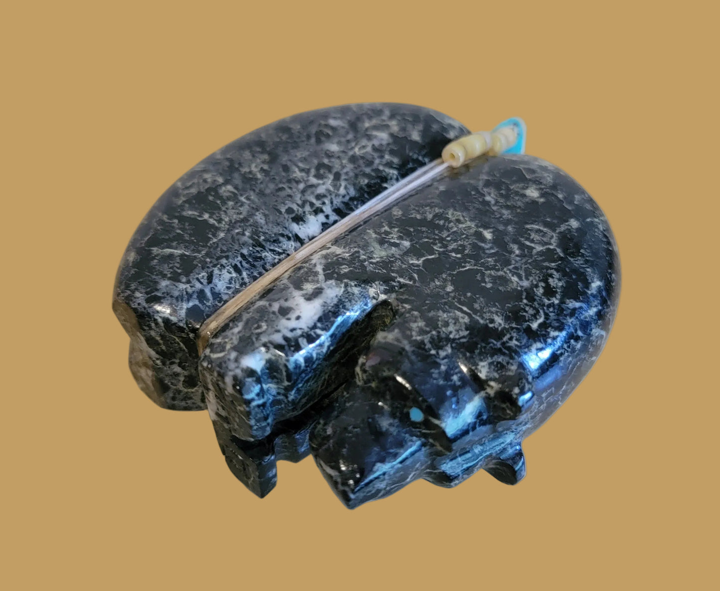 Large Orca Agate Medicine Bear w/ Turquoise Side Bear Bundle Zuni Fetish