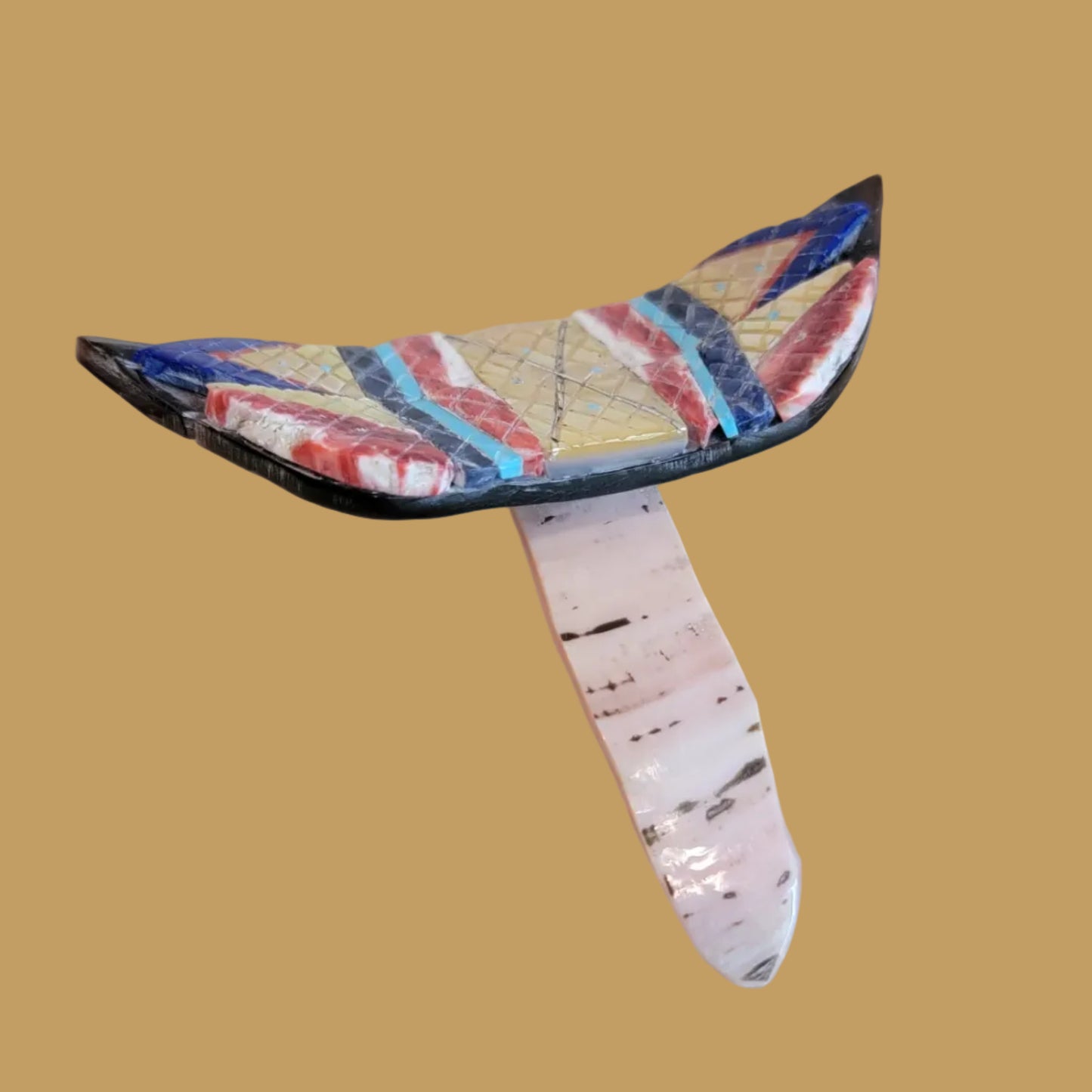 Amazing Colorful Dragonfly w/Silver and Turquoise Eyes Zuni Fetish