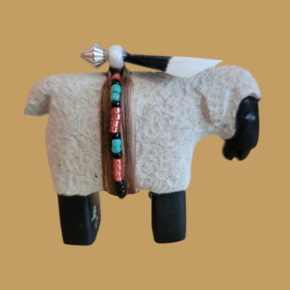 Navajo Sheep w/ Bead Wrap Zuni Fetish