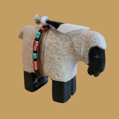 Navajo Sheep w/ Bead Wrap Zuni Fetish