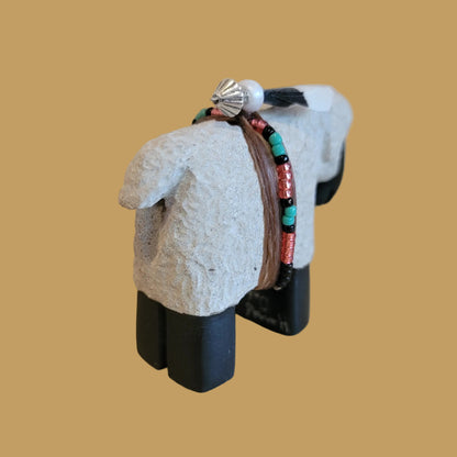 Navajo Sheep w/ Bead Wrap Zuni Fetish