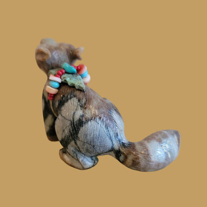 Picasso Marble Adorable Coyote w/Pack and Personality Zuni Fetish
