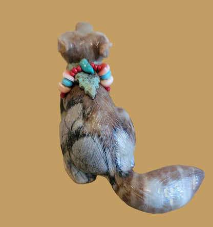 Picasso Marble Adorable Coyote w/Pack and Personality Zuni Fetish