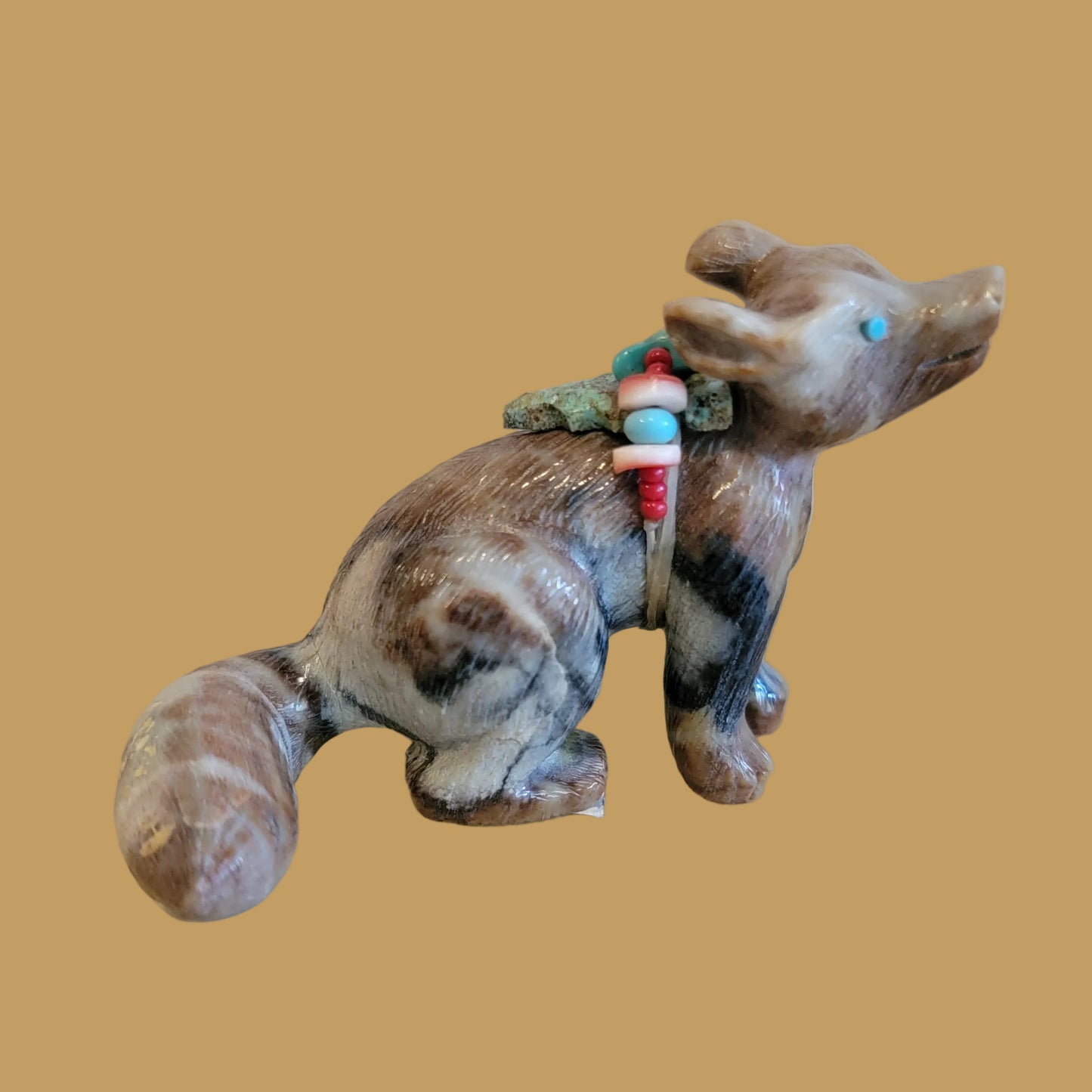 Picasso Marble Adorable Coyote w/Pack and Personality Zuni Fetish