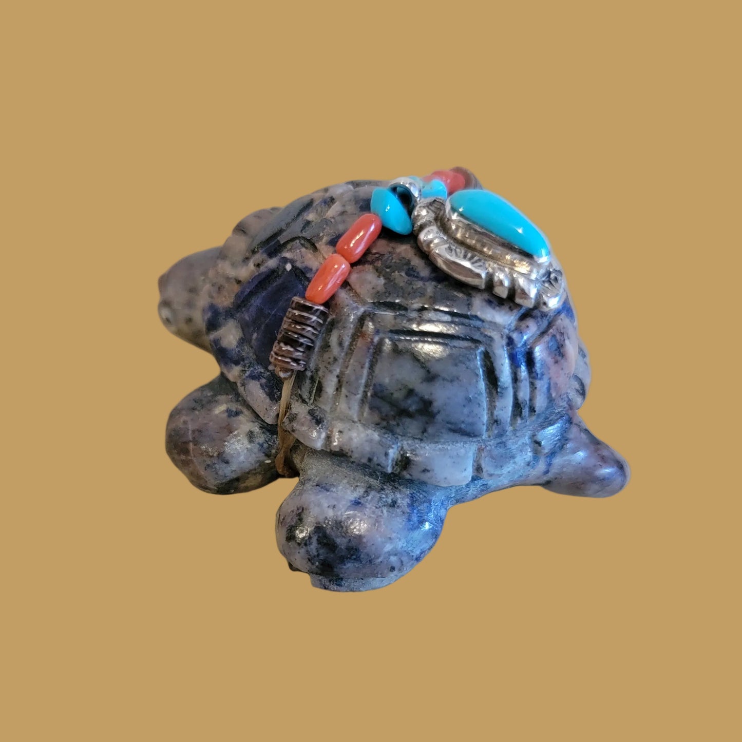 Sunset Sodalite Sea Tortoise w/ Bling Zuni Fetish