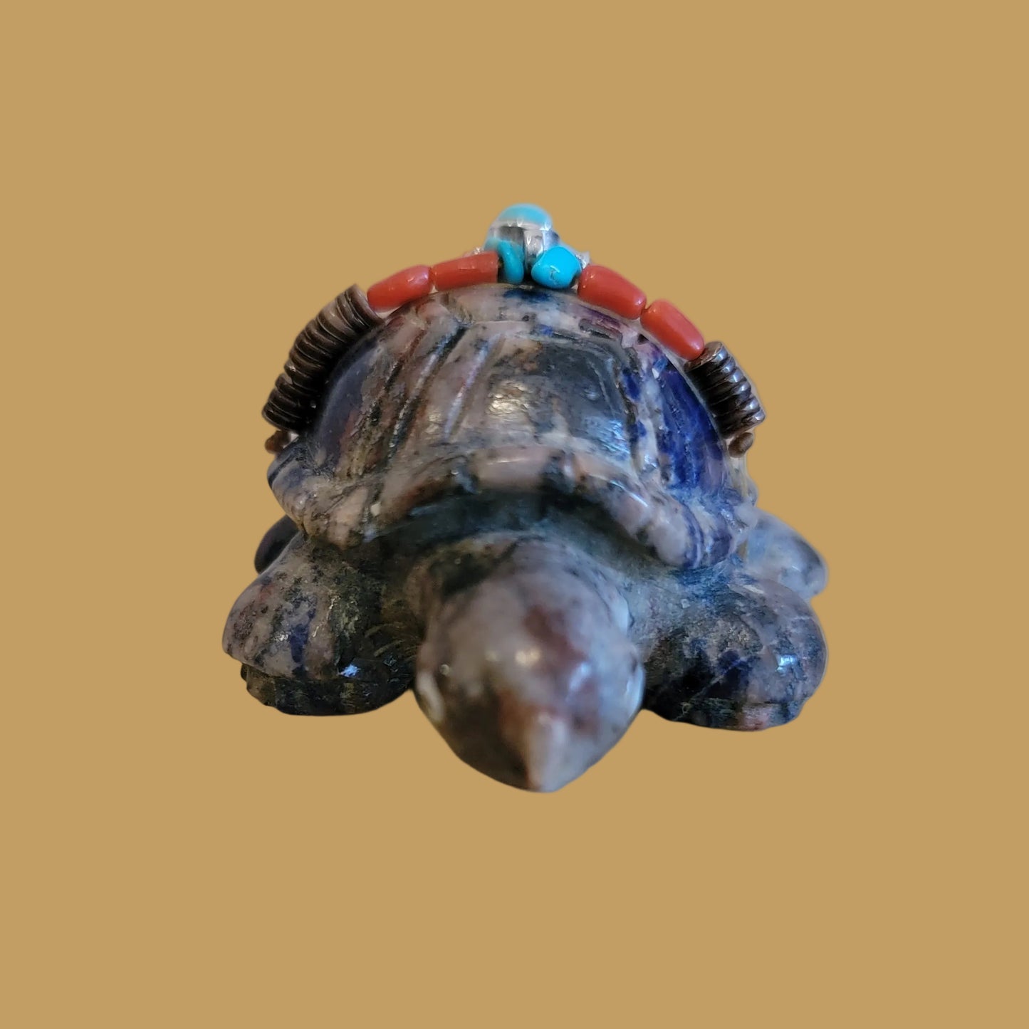Sunset Sodalite Sea Tortoise w/ Bling Zuni Fetish