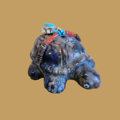 Sunset Sodalite Sea Tortoise w/ Bling Zuni Fetish