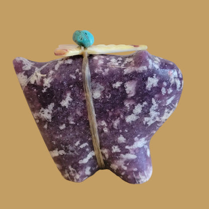 Lepidolite Psychic Bobcat Zuni Fetish