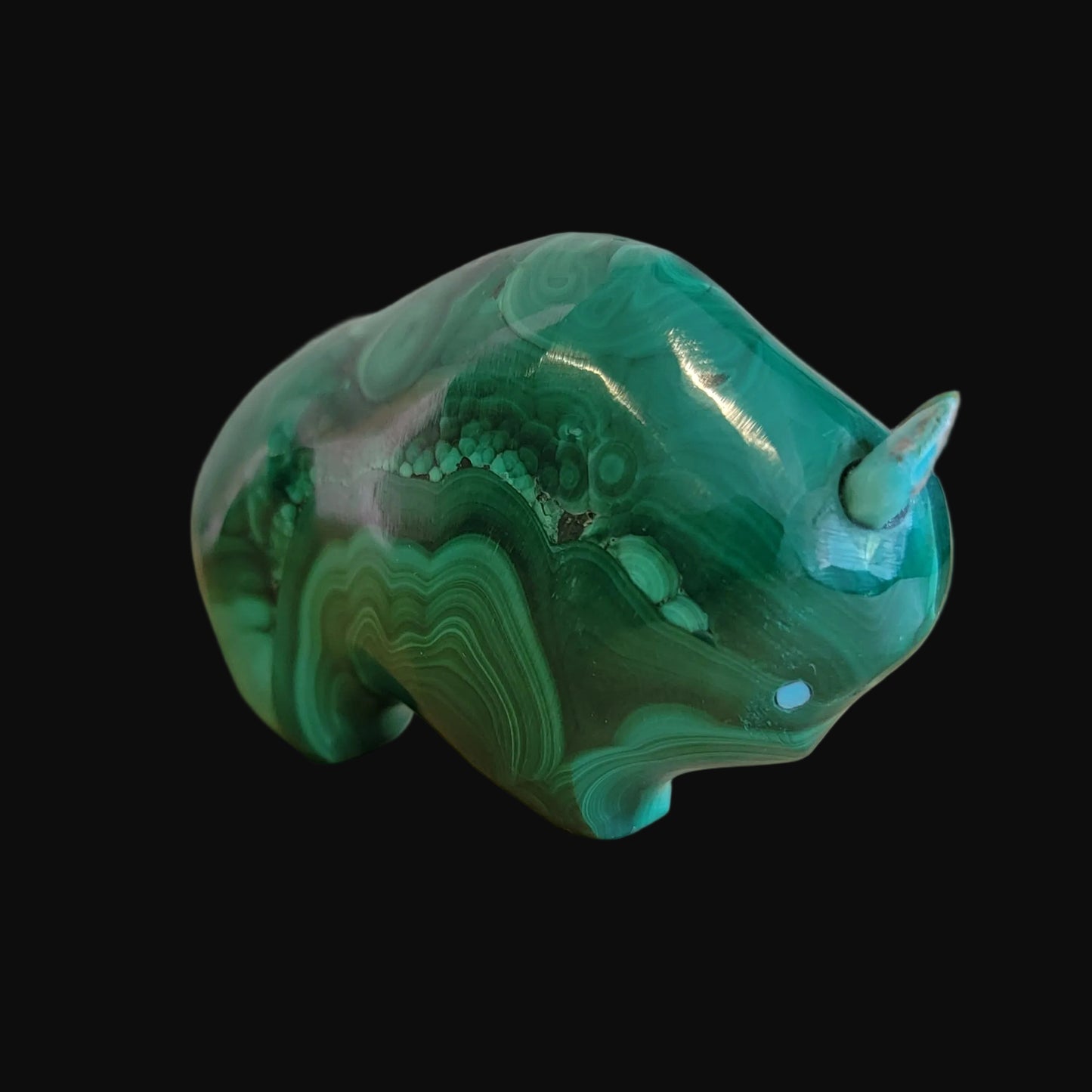 Magnificent Malachite Bison/Buffalo Zuni Fetish