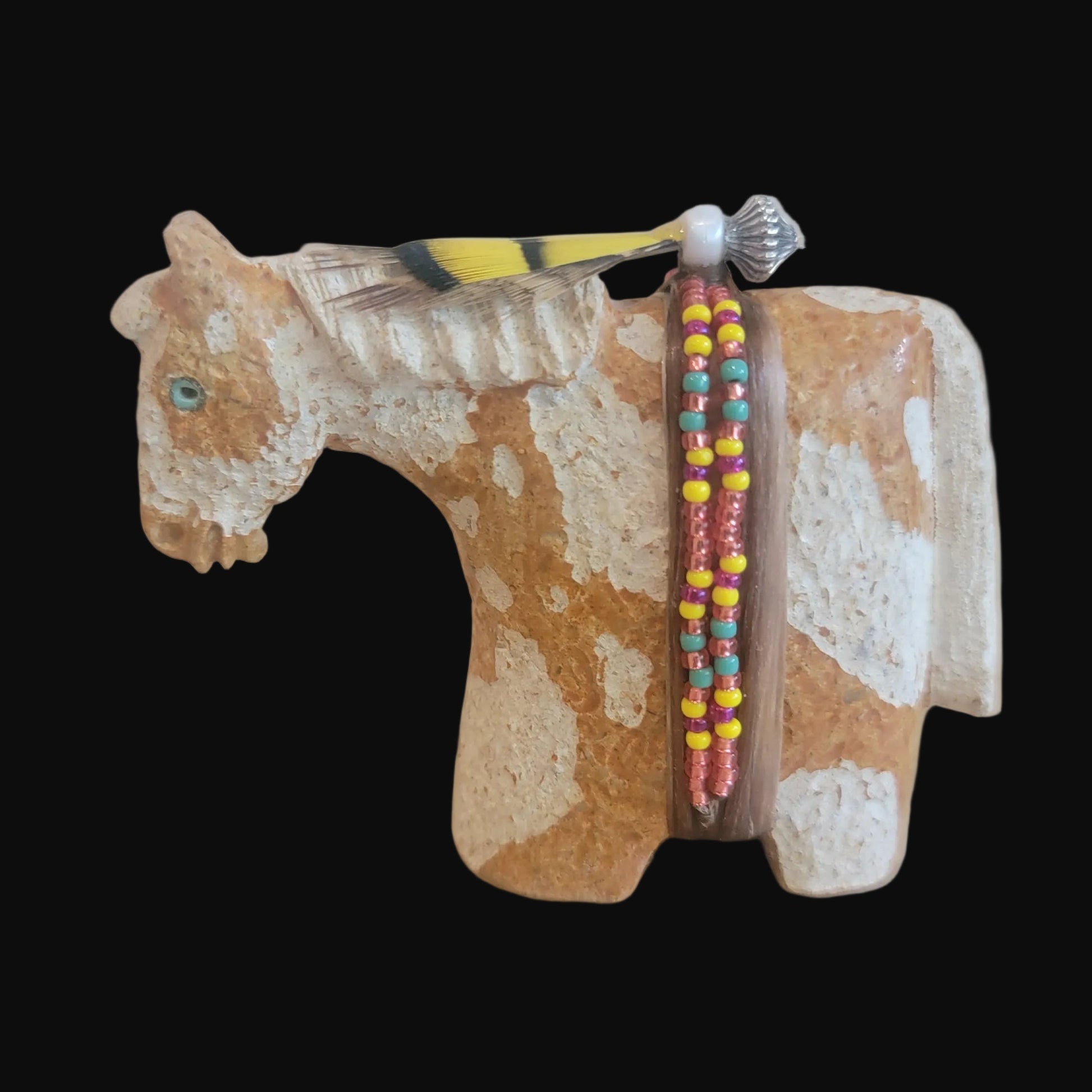 Sandstone Navajo "Paint" Pony/ Horse Zuni Fetish