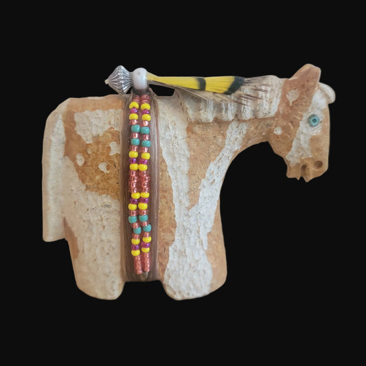 Sandstone Navajo "Paint" Pony/ Horse Zuni Fetish