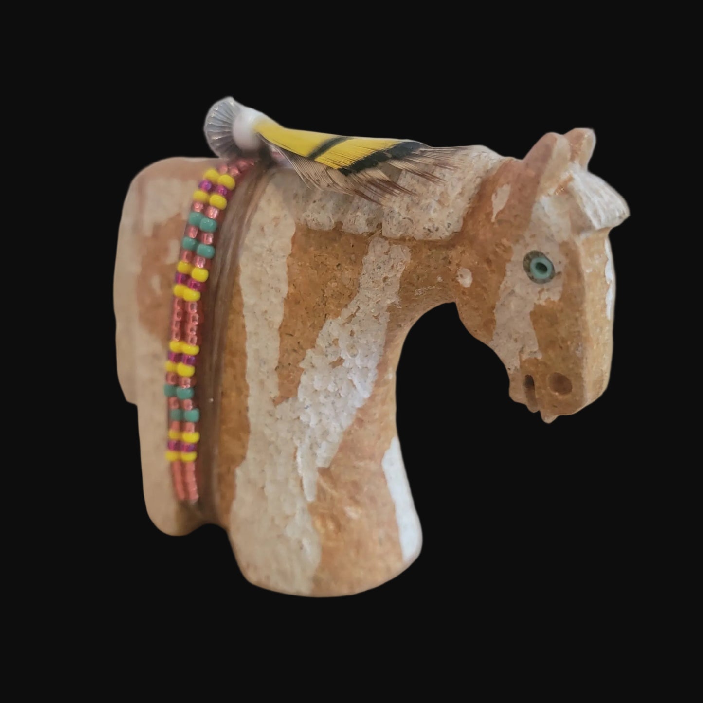 Sandstone Navajo "Paint" Pony/ Horse Zuni Fetish
